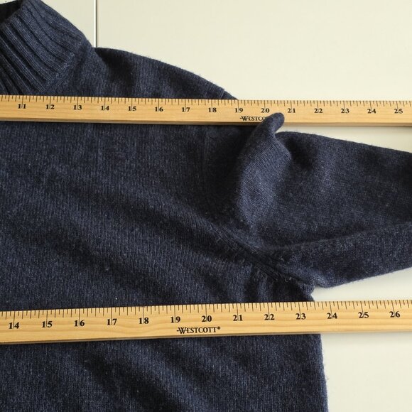 Black Brown 1826 Wool Blend Sweater XL Mens Navy Full Zip Mock Neck LS Pockets - Picture 5 of 13